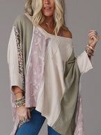 Casual Leopard Print Patchwork Sweatshirt