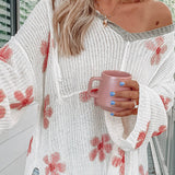 Loose Hooded Pullover Sweater