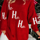 Christmas Ho Ho Ho print long sweater