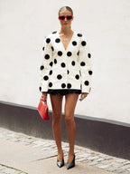 Puff Dot V Neck Blazer