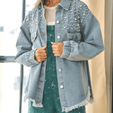 Super Pearl Girl Oversized Denim Shacket