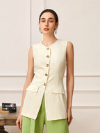 Niche Crewneck Sleeveless Niche  Cardigan Vest Shirt