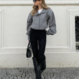 Relaxed Wool Short Jacket