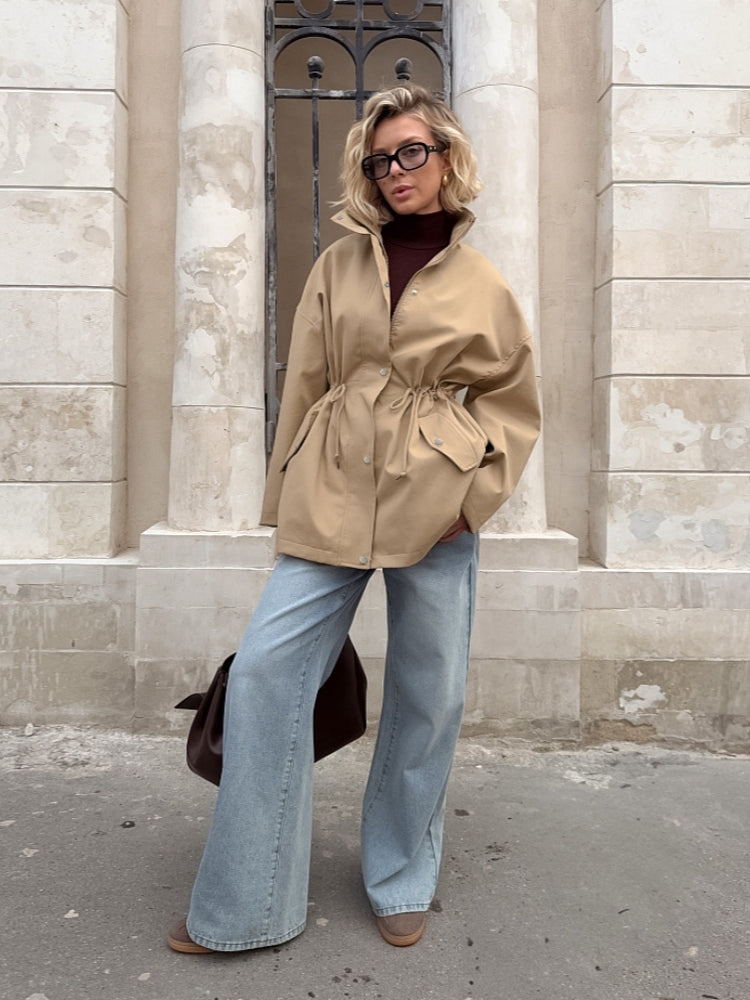 Mid-Length Casual Windbreaker