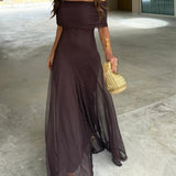 Toledo One Shoulder Mesh Maxi Dress