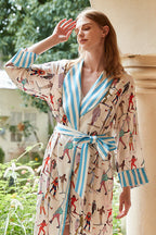 Ski Sports Print Robe Set