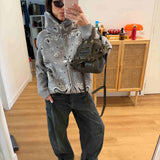 Grey Bandana Patterned Cardigan