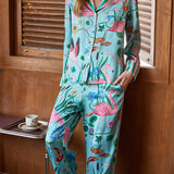 Flamingo Print Pajama Set