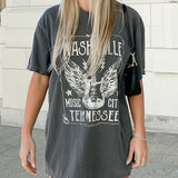 Guitar Slogan Letter Graphic Tee