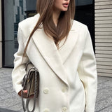 Paneled Wool Blend Blazer