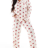 Red Bow Print Pajama Set