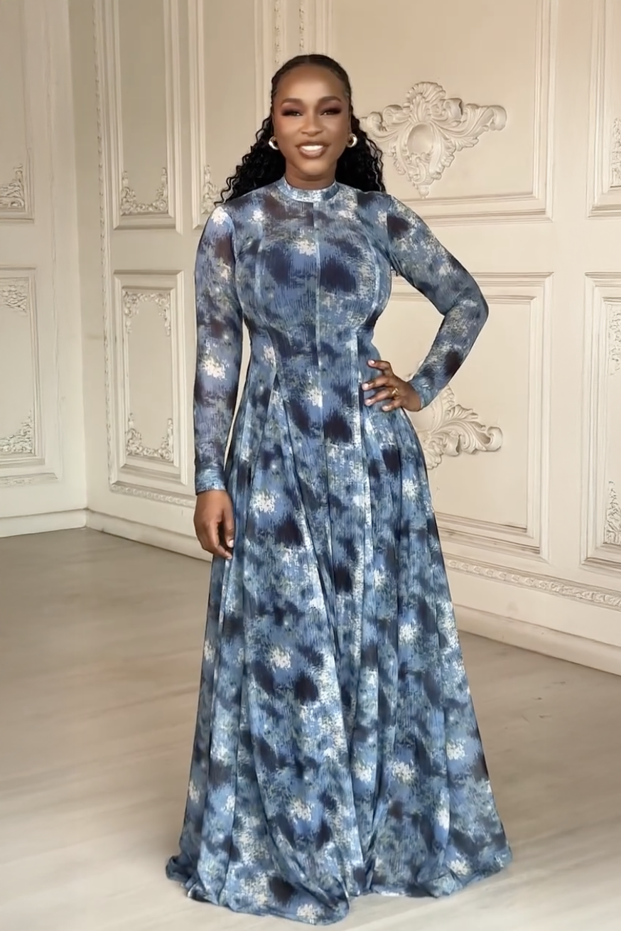 Lyric Dye Blue Abstract Dress