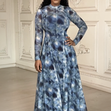 Lyric Dye Blue Abstract Dress