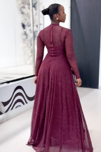 Amethyst Wave Mesh Maxi Dress
