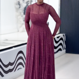 Amethyst Wave Mesh Maxi Dress