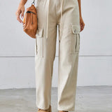 Adjustable Drawstring Denim Pants