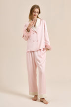 Feather Trim Red Pyjamas Set