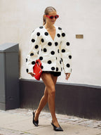 Puff Dot V Neck Blazer