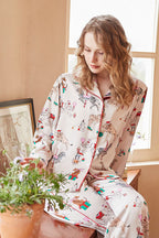 Circus Print Long-Sleeve Loungewear Set