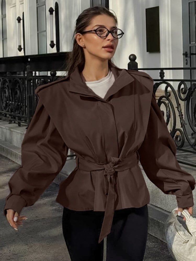 Adjustable Waist Trench Jacket