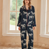 Zebra Print Ice Silk Pajama Set