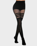 Mock Thigh High Stockings For Women Sexy Fishnet Tights Suspender Pantyhose