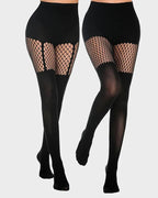 Mock Thigh High Stockings For Women Sexy Fishnet Tights Suspender Pantyhose