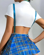 Sexy Fun Schoolgirl Role Play 4 Piece Lingerie Set