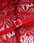 Women's Sexy Hollow Translucent Floral Lace Backless One-Piece Pajamas