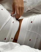 Women's Heart Pattern U Neck Tank Top and Casual Elastic Waist Shorts 2-Piece Set