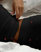 Women's Heart Pattern U Neck Tank Top and Casual Elastic Waist Shorts 2-Piece Set