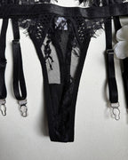 Sexy Lace Stitching Suspender Pajamas Set