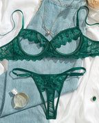Women's Sexy Lace Mesh Hollow Underwear Set