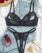 Women's Sexy Lace Mesh Hollow Underwear Set