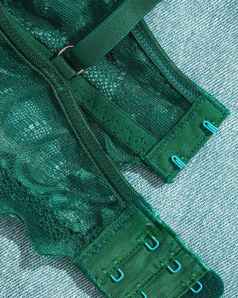 Women's Sexy Lace Mesh Hollow Underwear Set