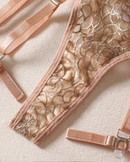 Sexy Jacquard See-through Mesh with Chain Decoration Fun Lingerie Set