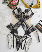 Sexy Mesh See-through Thin Lace Bra Set