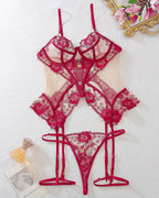 Sexy Mesh See-through Thin Lace Bra Set