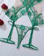 Sexy Mesh See-through Thin Lace Bra Set