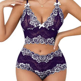 Sexy Lace Colorblock Underwear Set