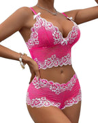 Sexy Lace Colorblock Underwear Set