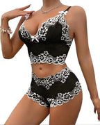 Sexy Lace Colorblock Underwear Set