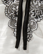 Sexy Floral Lace Exposed Breast Bra and Crotchless Thong Panty Set