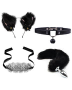 Sexy Bell Collar Tail Jewelry Maid Costume Headdress Neck Accessory Props Set