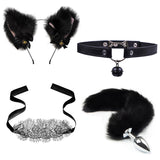 Sexy Bell Collar Tail Jewelry Maid Costume Headdress Neck Accessory Props Set