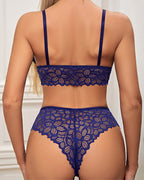 Sexy Lace Wireless Push-up Seamless Bra Set