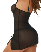 Christmas Lace Bow V-Neck Suspender Nightdress