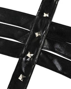 Halter Backless Cutout PU Leather Harness Teddy