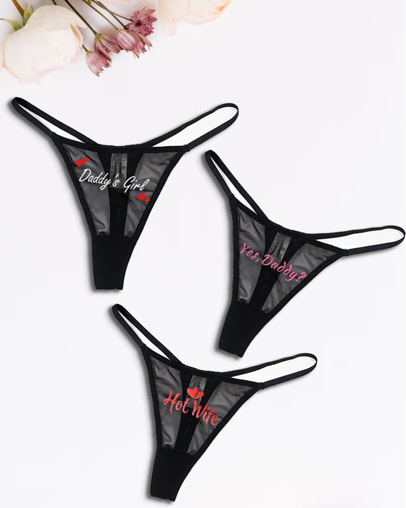 Low Rise T-back Mesh Panties