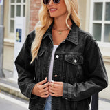 Fitted Washed Short Denim Jacket